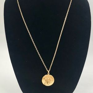 Vintage Avon 100th Anniversary Gold Tone Necklace with Rose Charm/Pendant
